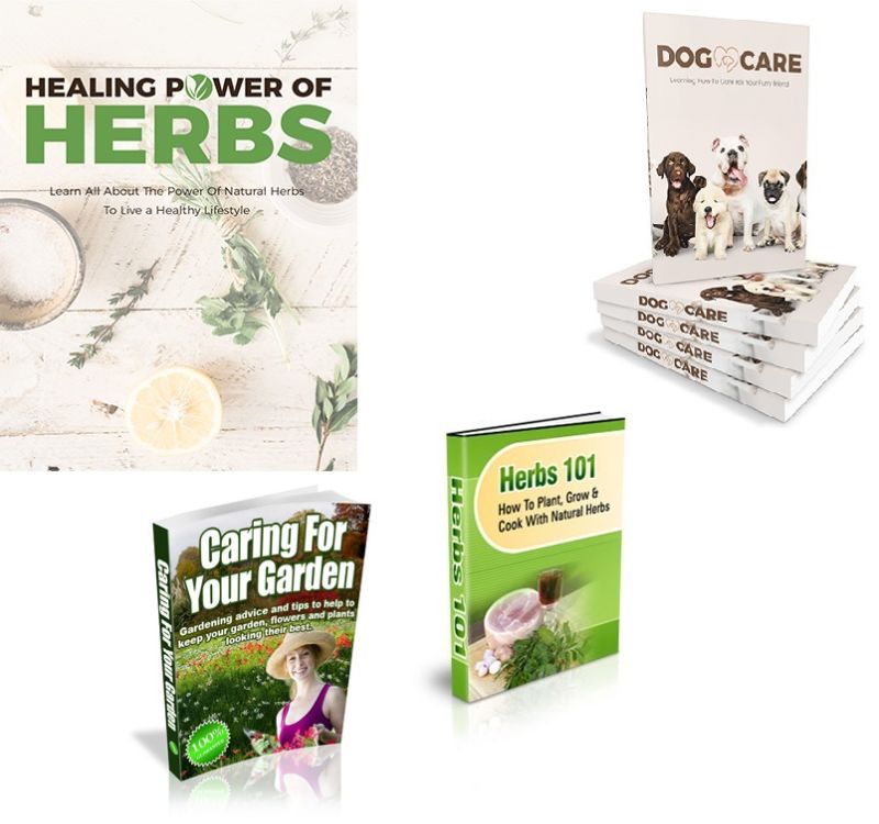 Bundle of Herbs 101, Dog Health, Healing Power of Herbs and Caring for Your Garden